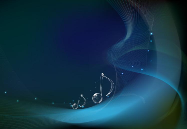 free vector Vector Musical Notes on Wave Background